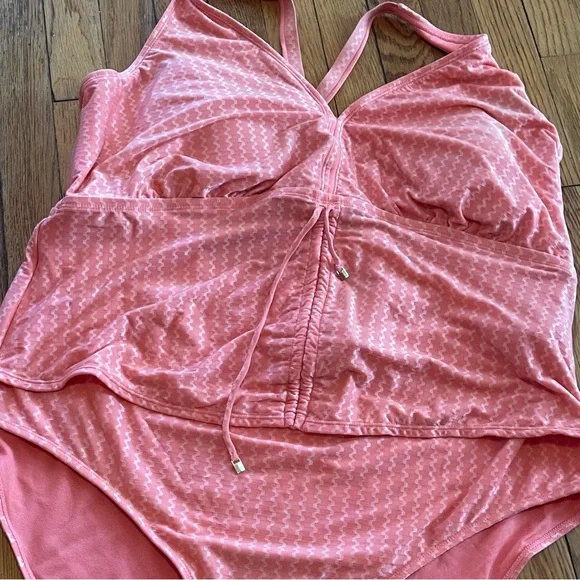 Terra & Sky One Piece Tummy Control Swim Suit, Size 4X - Picture 2 of 6